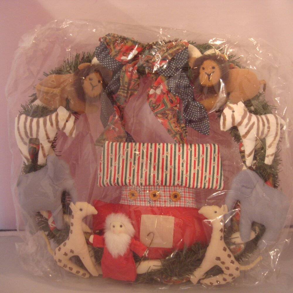 Vintage Holiday Christmas Noah’s Ark Large Wreath UNBELIEVABLE SO RARE BNIB